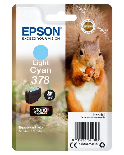 EPSON Singlepack Light Cyan 378 Claria Photo HD Ink , Epson , EPSC13T37854010 , 8715946645803